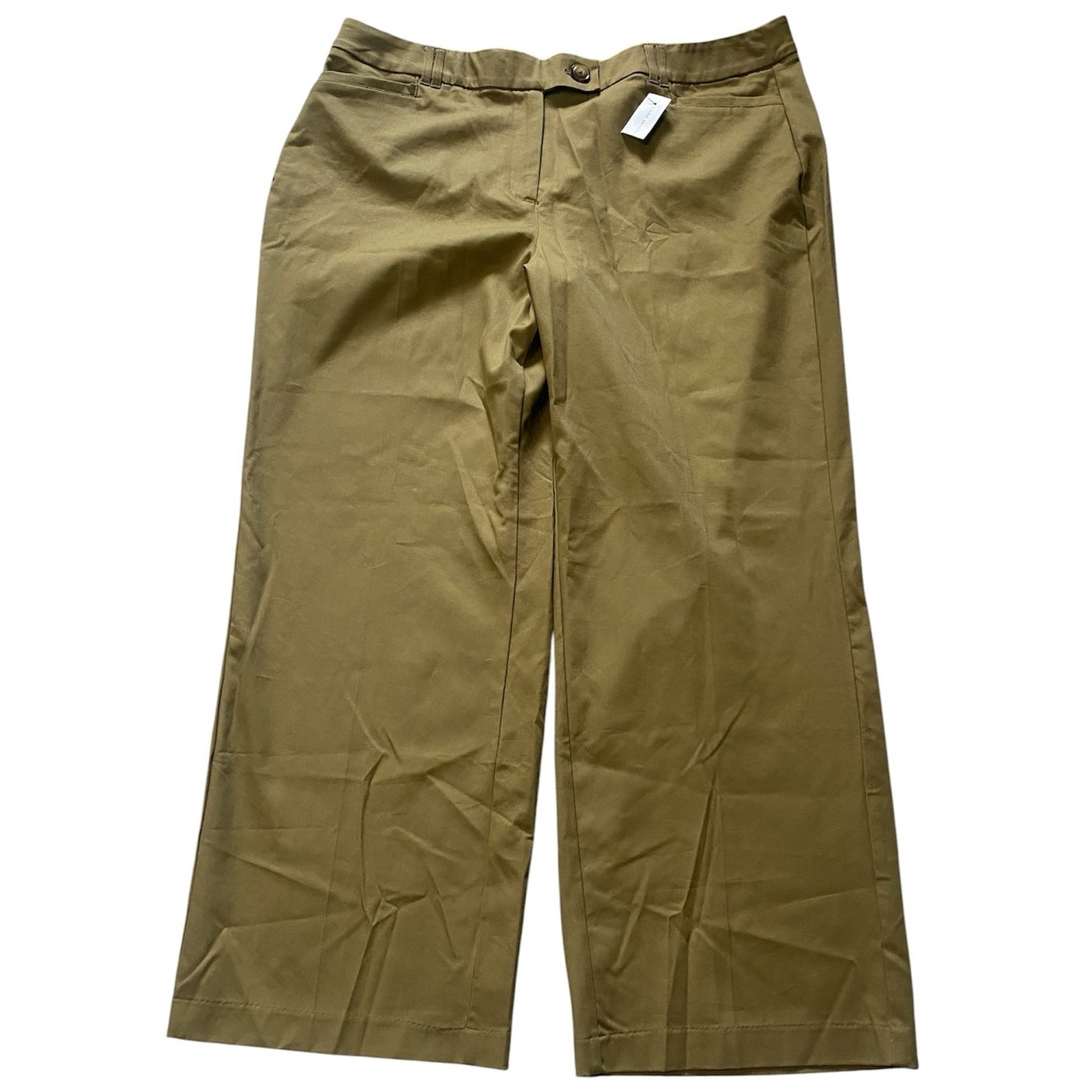 Lane Bryant Size 22 Straight Leg Mid-Rise Pants Olive Green Nwt Msrp $70